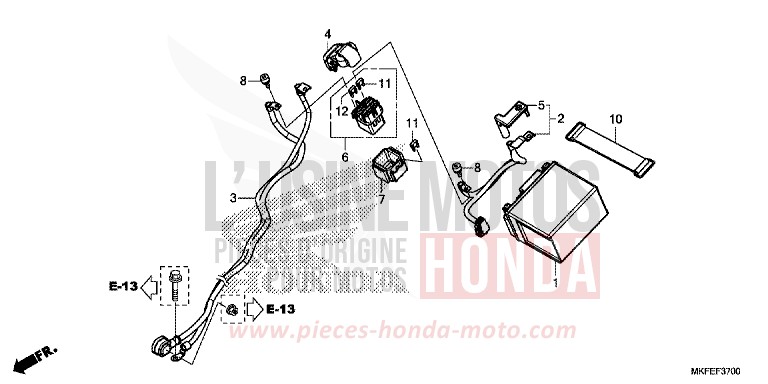 BATTERIE de CBR1000RR "Fireblade" MAT BALLISTIC BLACK METALLIC (NHA86) de 2019